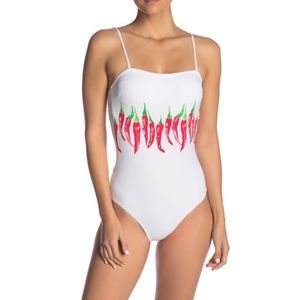 Onia Estelle Chili Pepper One-Piece Swimsuit M